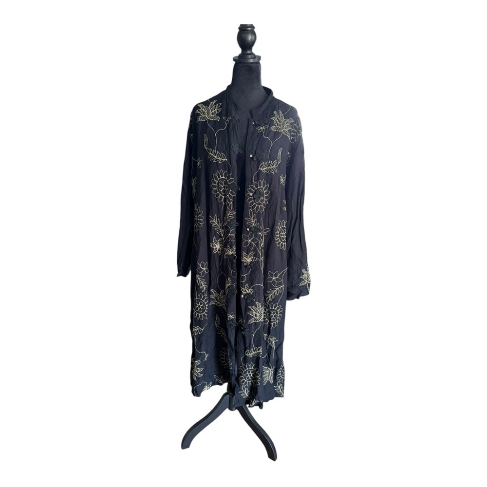 VTG original Anthony kimono gold embroidery black size 1XL